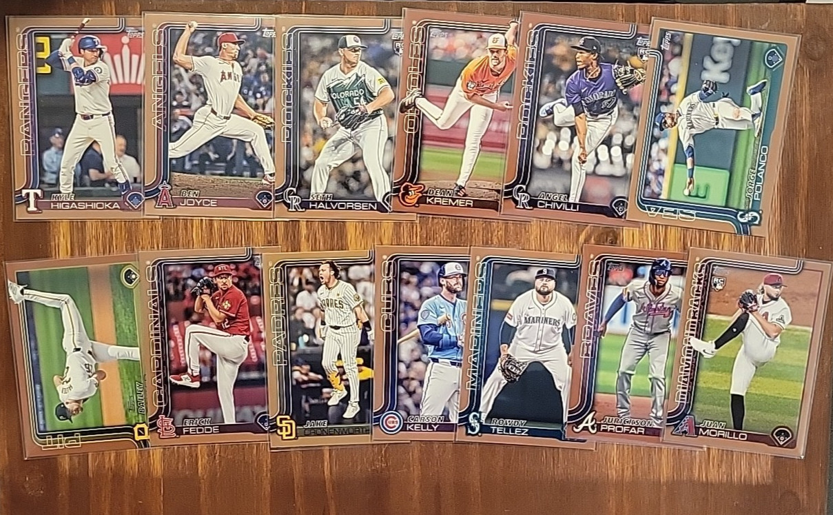 2025 Topps Lot Of 24 Serial Numbered Cards Including Gold Blue Green Purple