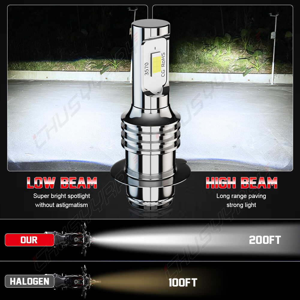 For Yamaha Raptor 350 660R 700 700R LED Headlight 2pcs Bulbs Kit YFM350R YFM660R