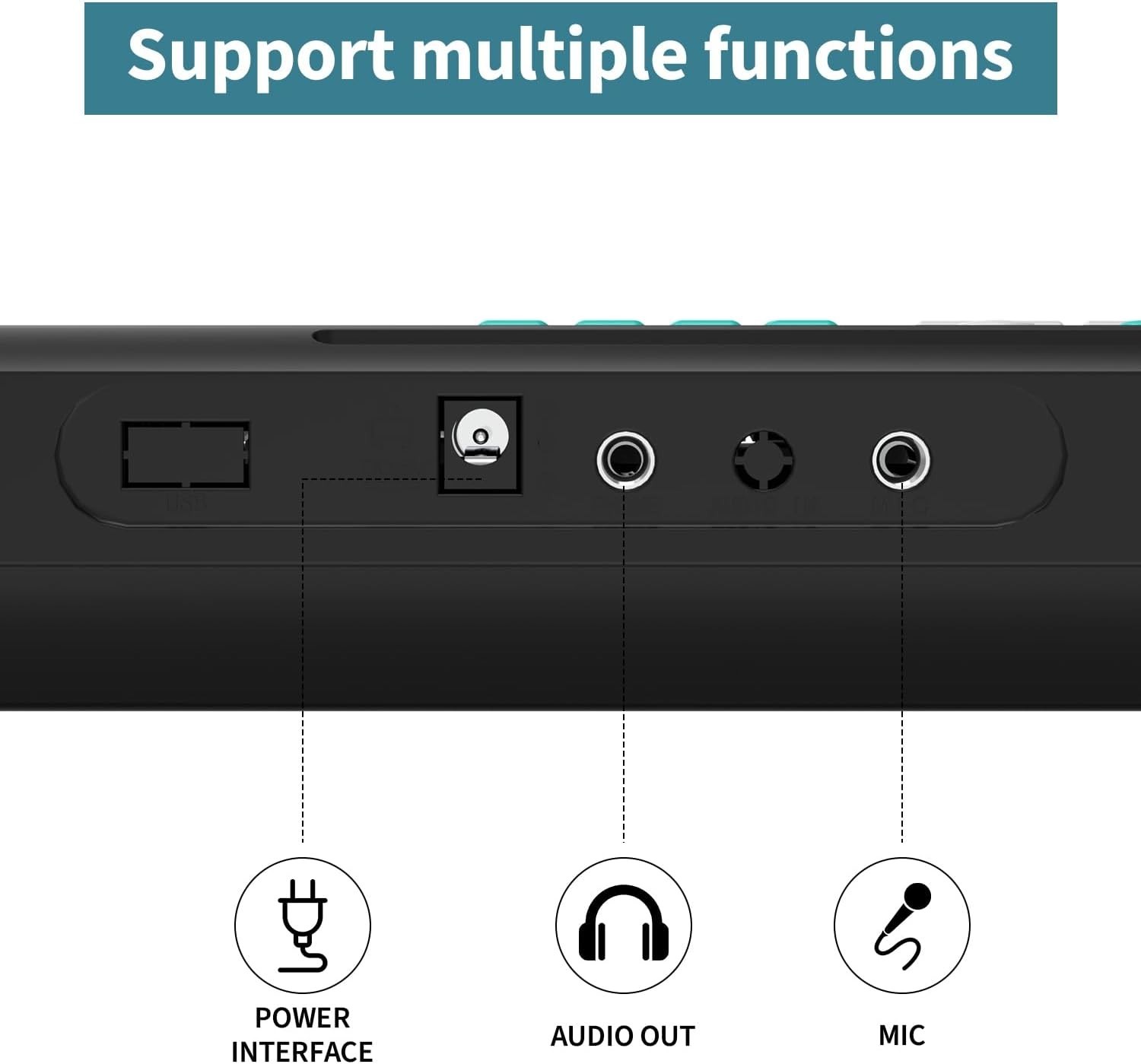 61-Key USB Electronic Digital Piano Keyboard with Stand & Mic