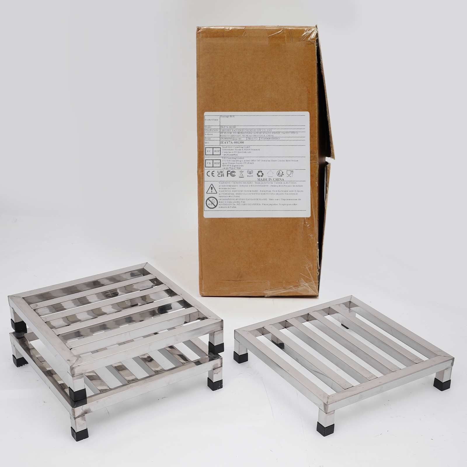 3Pcs Dunnage Stainless Steel Shelves Plants Display Rack Flower Showing Stand