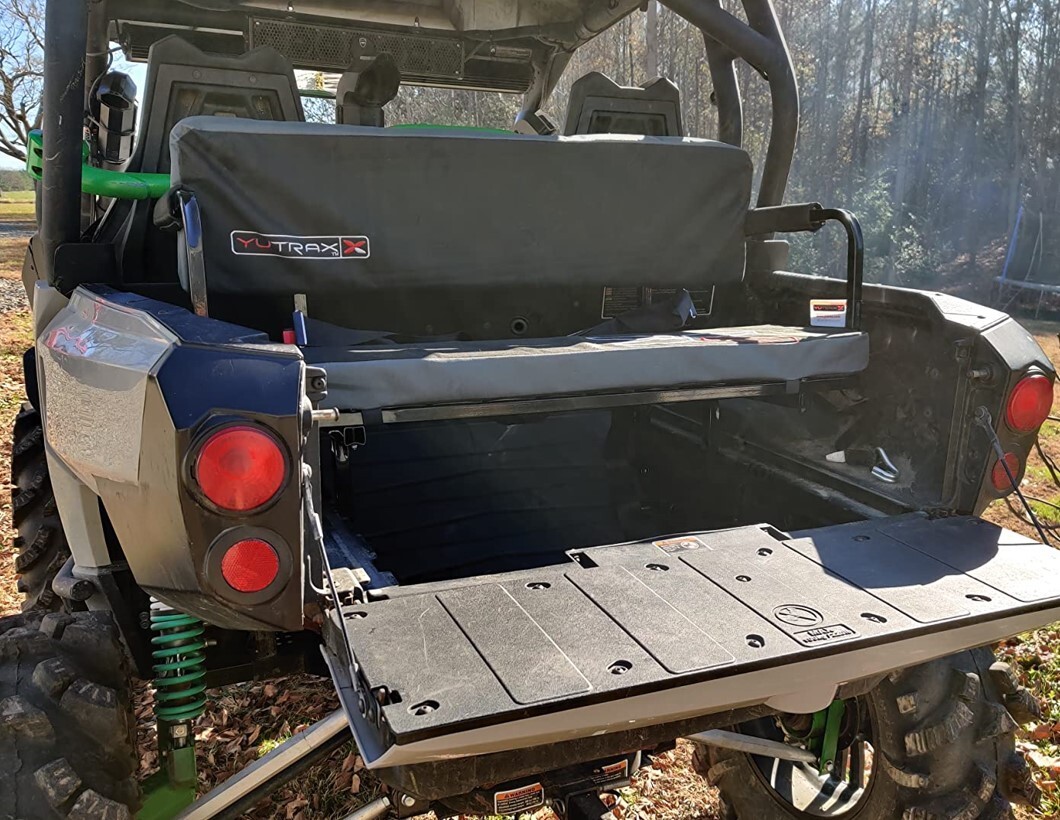 UTV Flip Up Jump Seat Cushioned Padded Rear Facing Seating Black Universal Mount