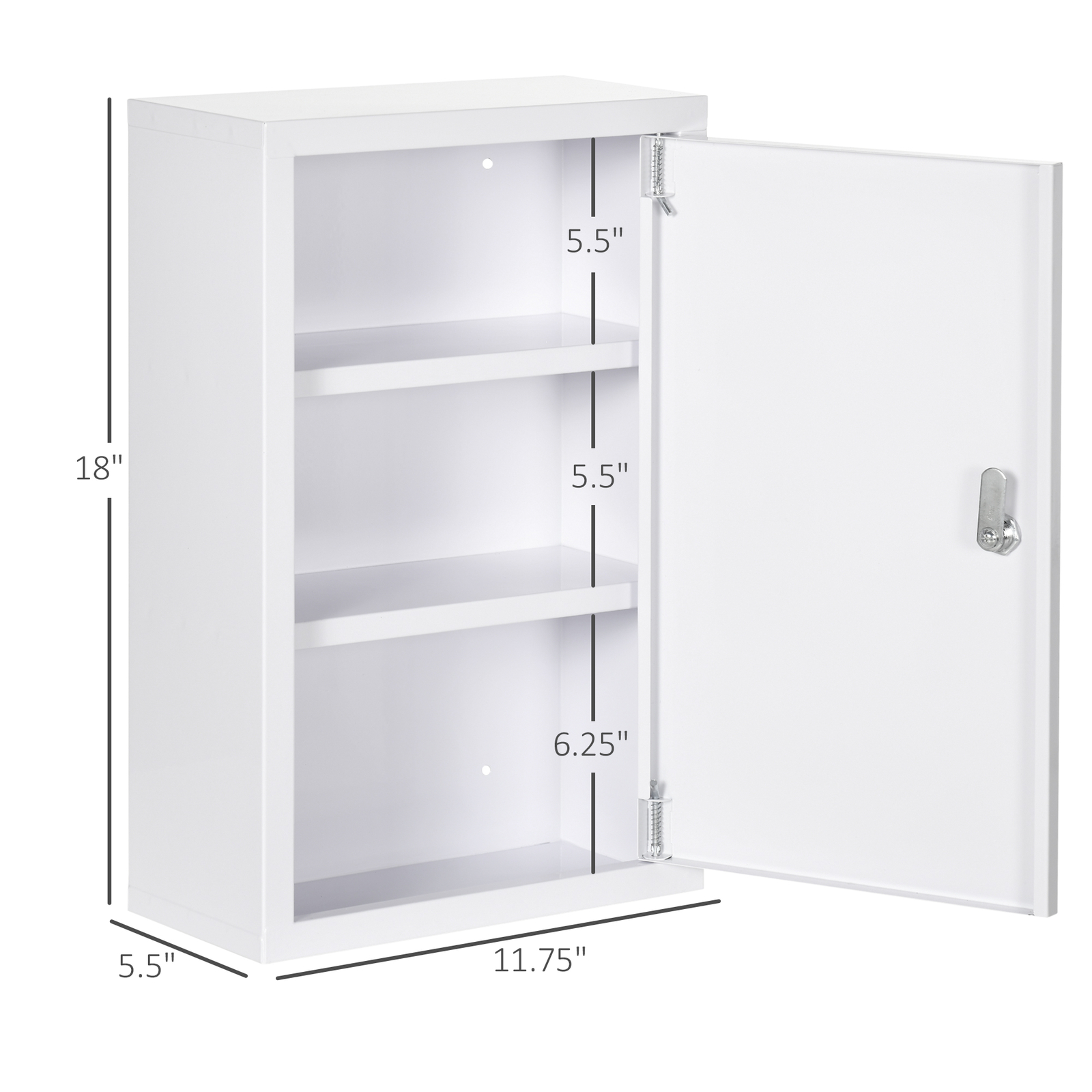 Medicine Cabinet with Lock, Storage Shelves, Locking Medical Cabinet