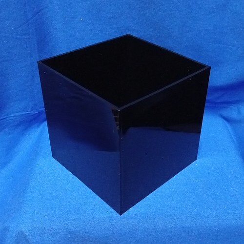 BLACK Acrylic 5-Sided Cube 5" x 5" x 5" - Open One Side - FREE SHIPPING