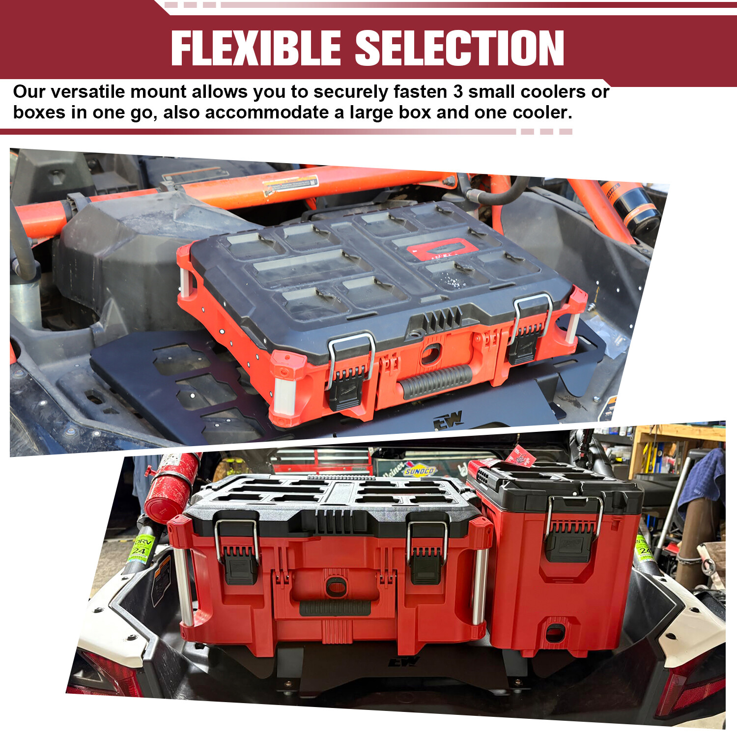 Packout Mount Compatible with Milwaukee for Can-Am Maverick X3 2017-2025 Steel