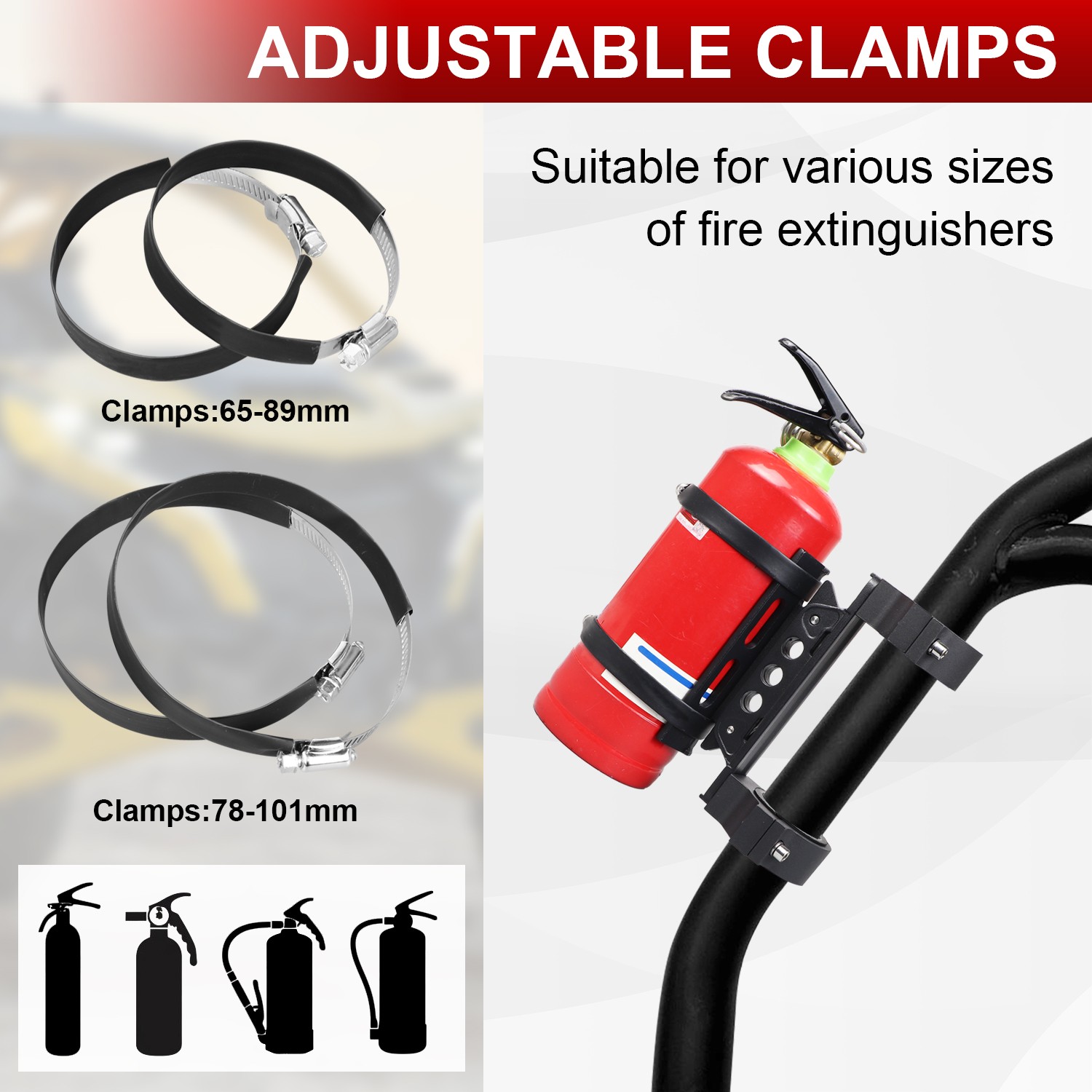 Quick Release Fire Extinguisher Mount Clamp On For Bronco For Can-Am For UTV ATV