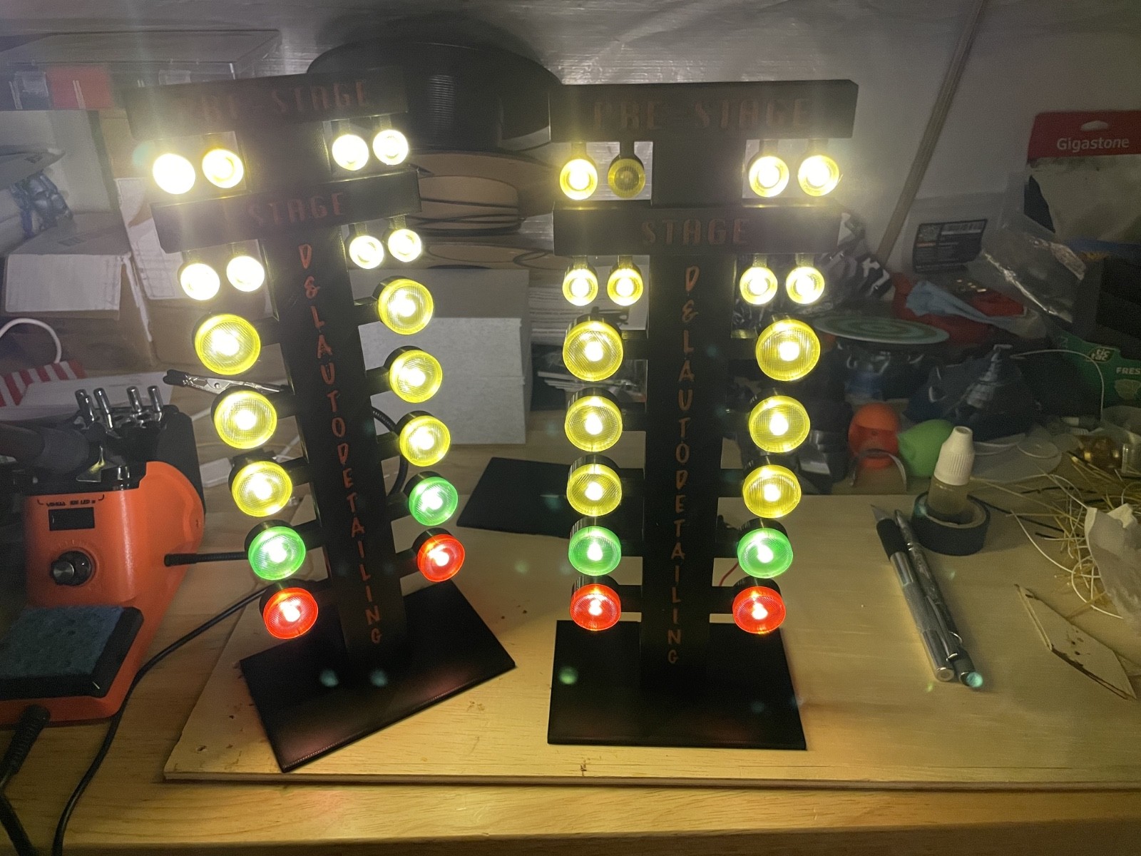 Drag Race Tree Lights - Christmas Tree Desktop Display with LED lights