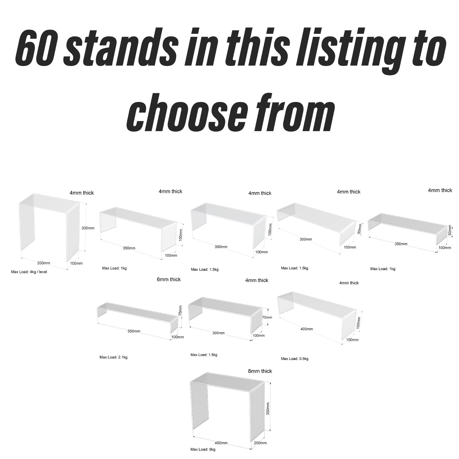 Acrylic Display Shelves Risers Plinths Stands for Collectables Items-Hoverstand