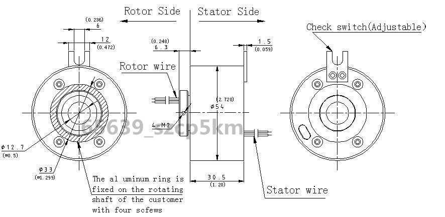 Slip Ring Through Hole Dia.12.7mm 6 Circuit/10A For Wind Power Generator