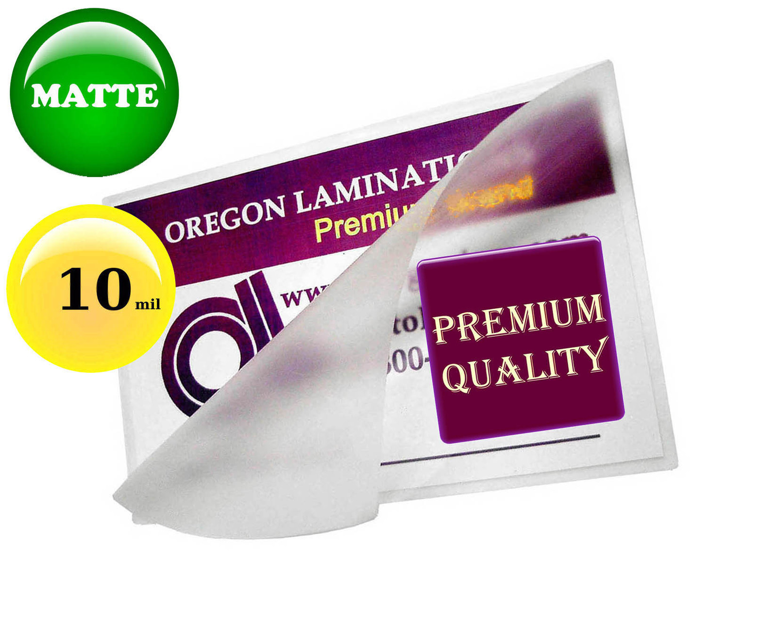 10 Mil MATTE Hot Laminating Pouches Drivers License 2-3/8 x 3-5/8 (100/pack)