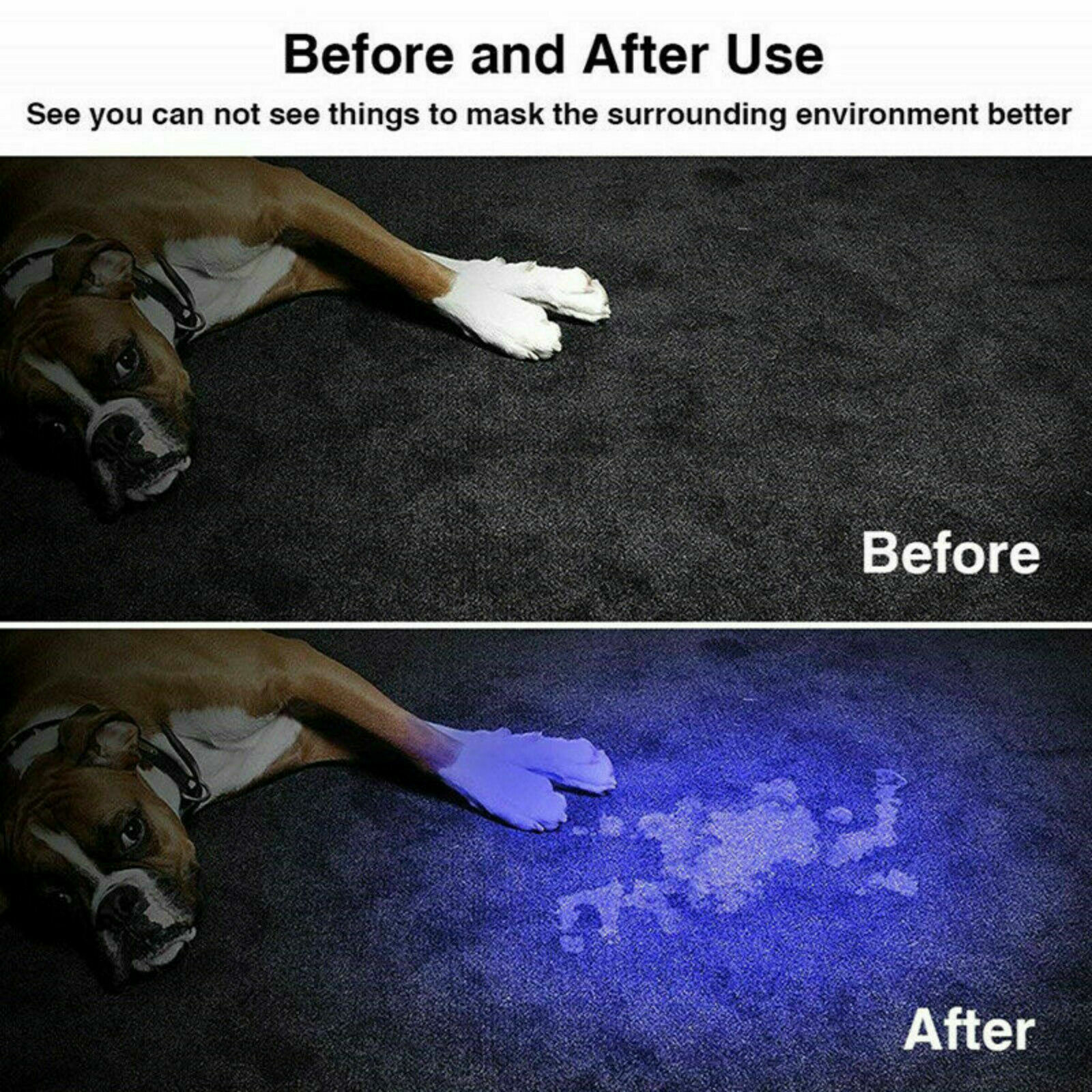 2Pcs UV Ultraviolet Flashlight Black Light 395nm 365nm Detector Urine Pet Stains