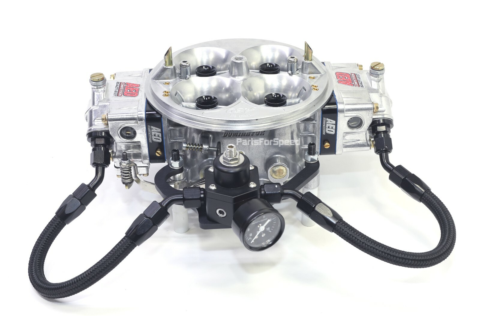 Fuel Pressure Regulator, Gauge, Bracket, 4500 Holley Dominator Carb Fuel Lines