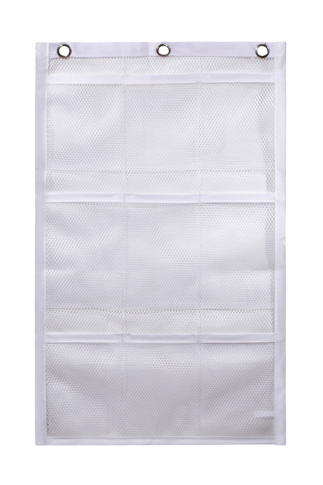 Shower Curtain Bathroom Organizer - 9 Mesh Pockets for Easy Storage.