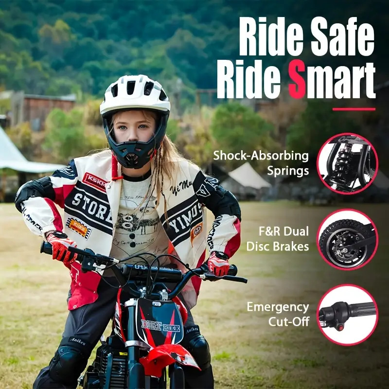 [Mini Dirt Bike] 2 Stroke Mini 50CC Gas Dirt Bike DB1 Model red