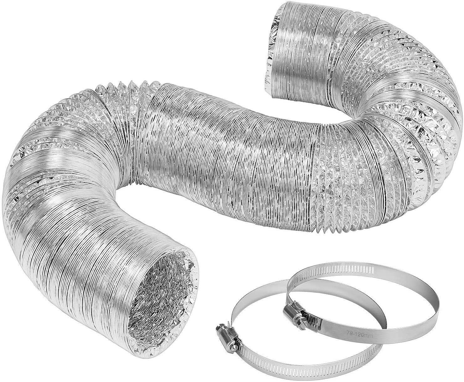 VIVOSUN 6Inch 25Ft Non-Insulated Flex Air Aluminum Ducting for HVAC Ventilation