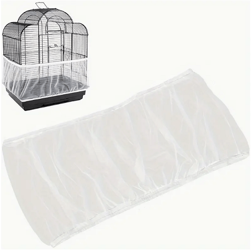 2PCS Nylon Pet Bird Cage Cover Seed Catcher Shell Skirt Guard Mesh Net Mesh