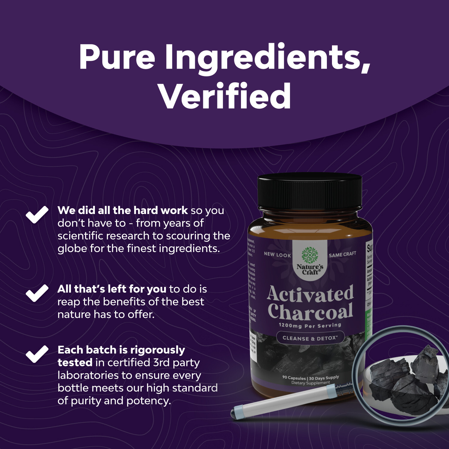 Cleanse and Detox Activated Charcoal Capsules - Purifying Detox Pills