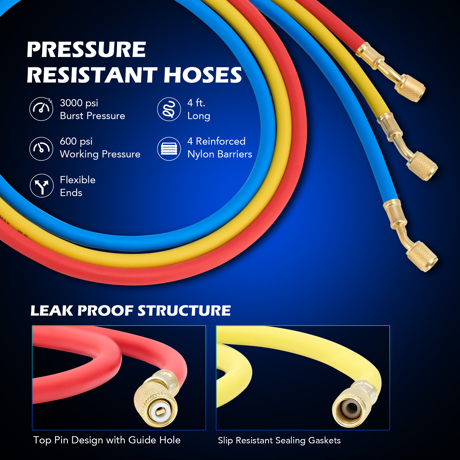 3.5cfm AC Vacuum Pump with Gauge Set for R12 R22 R134a R502 Recharge Evacuation