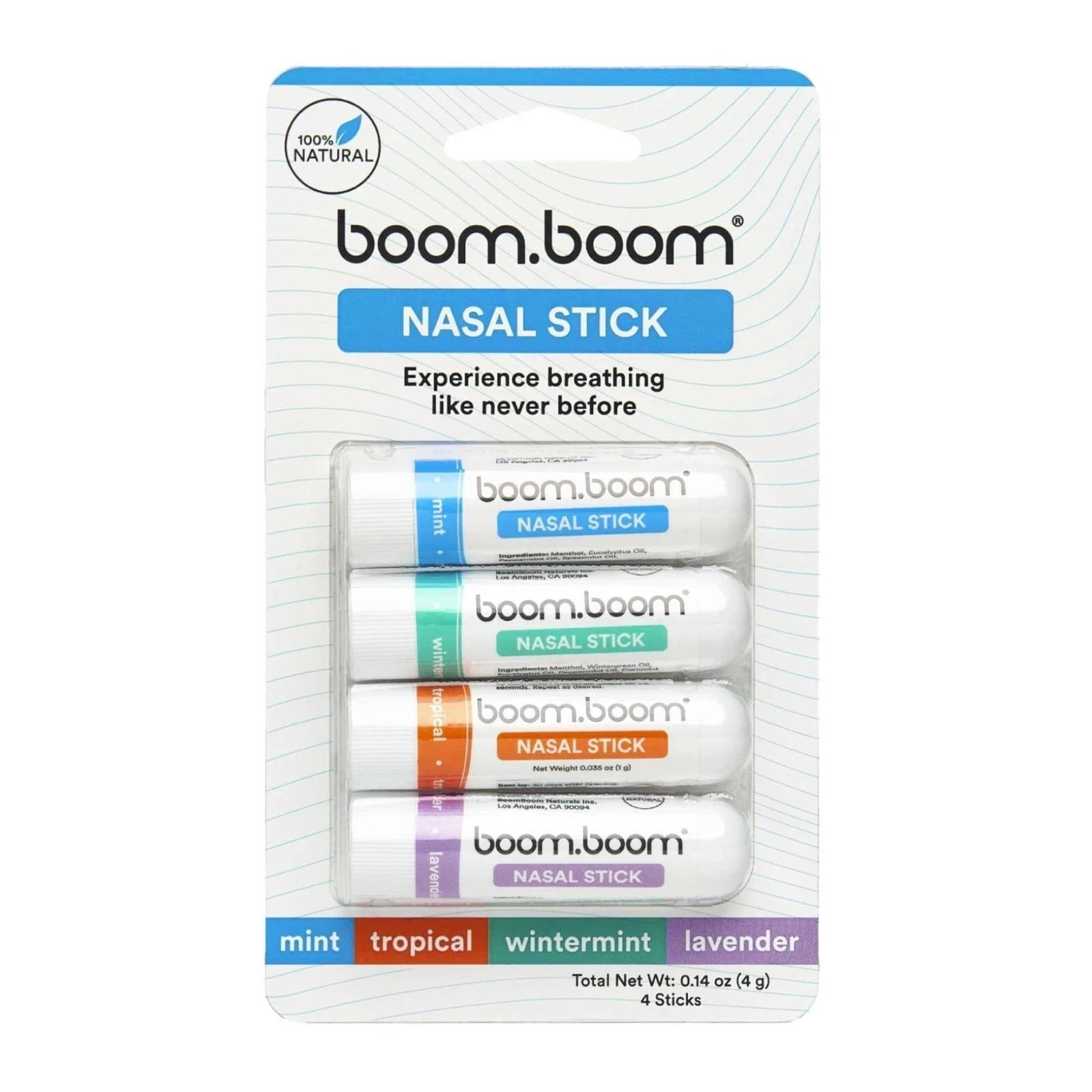 BoomBoom Nasal Inhaler Stick Energy Boost Focus Aromatherapy Essential Oil