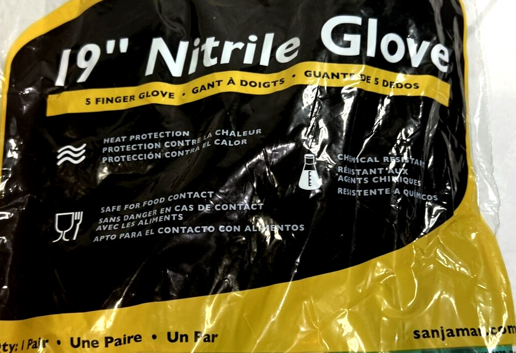 San Jamar 19NU-L Large 19" Nitrile Dishwashing Glove Pair $36 MSRP