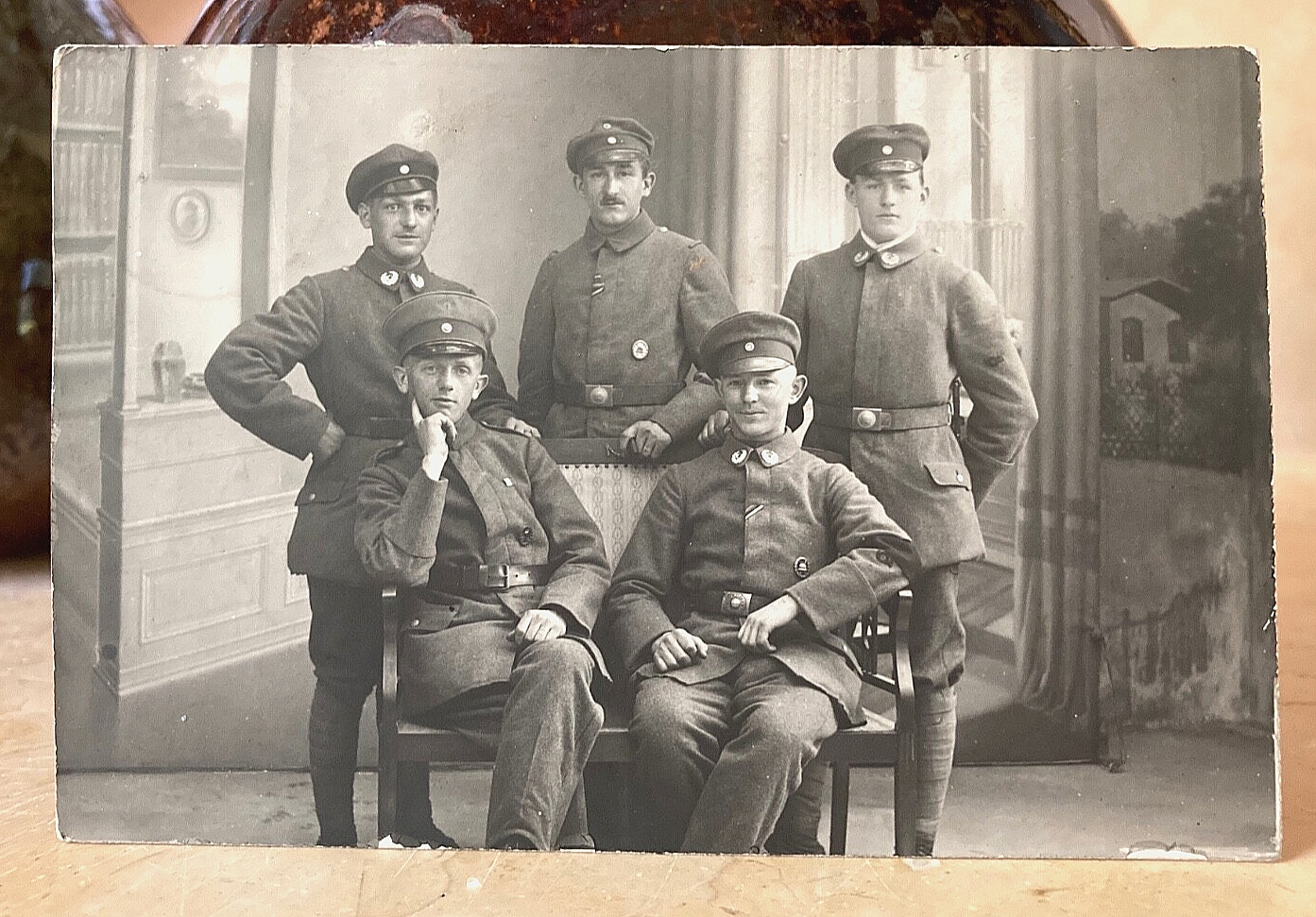 RARE! POST-WWI GERMAN FREIKORPS LÜTZOW TROOPS 1919 ID'd PHOTO POSTCARD RPPC