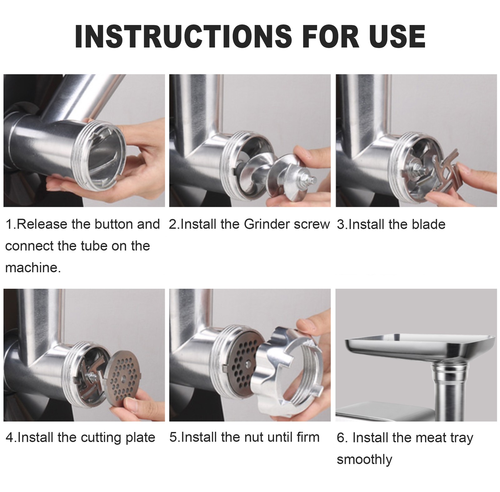 Meat Grinder Electric Heavy Duty Stainless Steel Meat Mincer &3 Grinding Plates