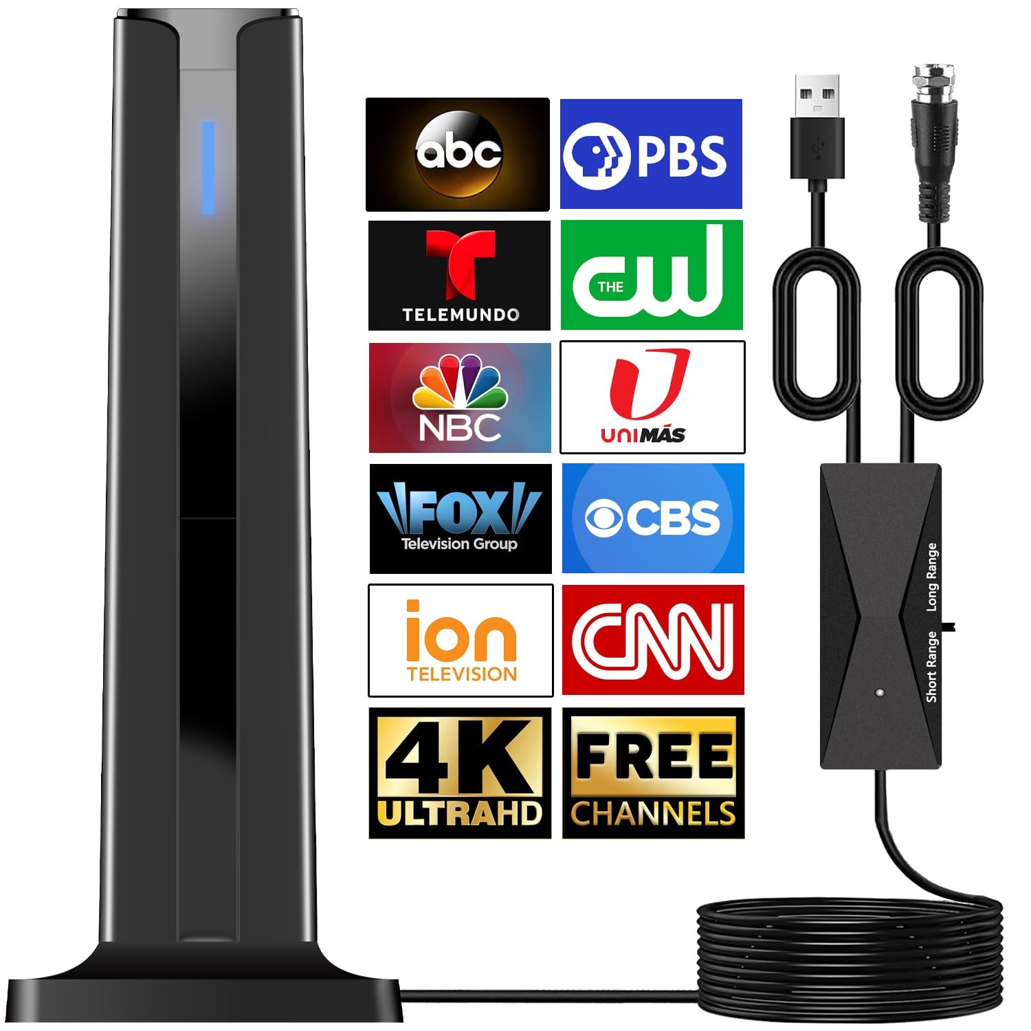 6000 Miles Upgraded TV Antenna Digital HD Indoor HDTV 1080P 4K Long Range US