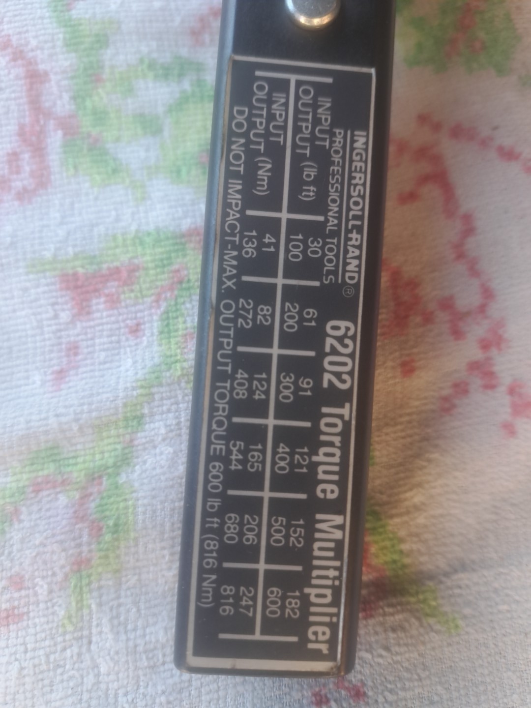 PROTO Ingersoll Rand 6202 Torque Multiplier 3.3:1 Made USA 1/2" f in 3/4" m out