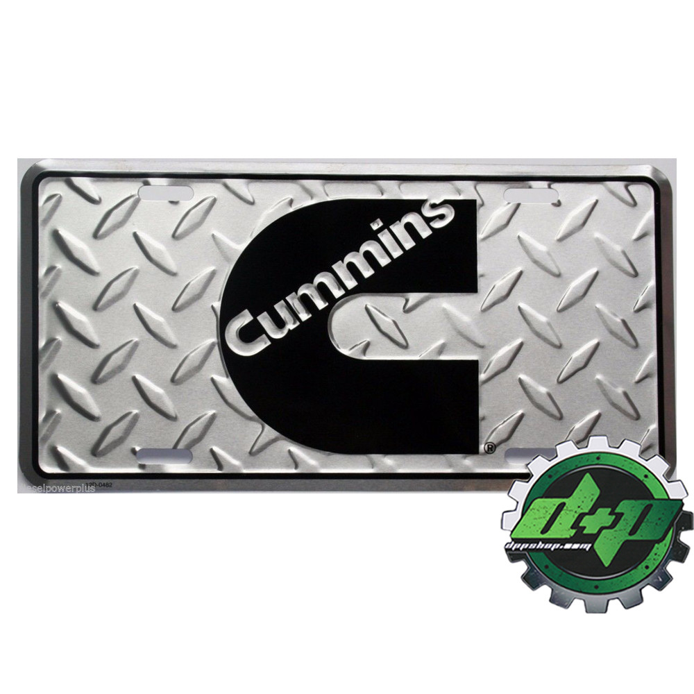 cummins diesel license plate tag engine sign decal emblem diesel gear