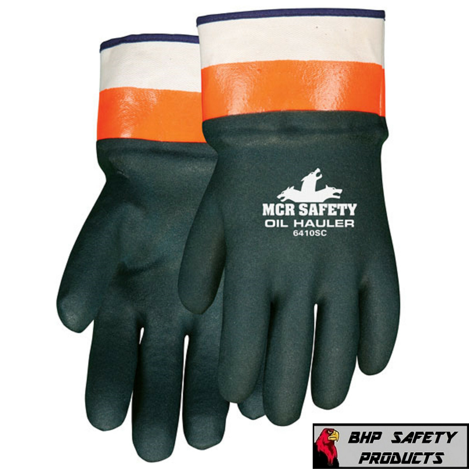 MCR SAFETY CHEMICAL RESISTANT GLOVES DOUBLE DIPPED RUBBER WORK GLOVES SIZE LARGE