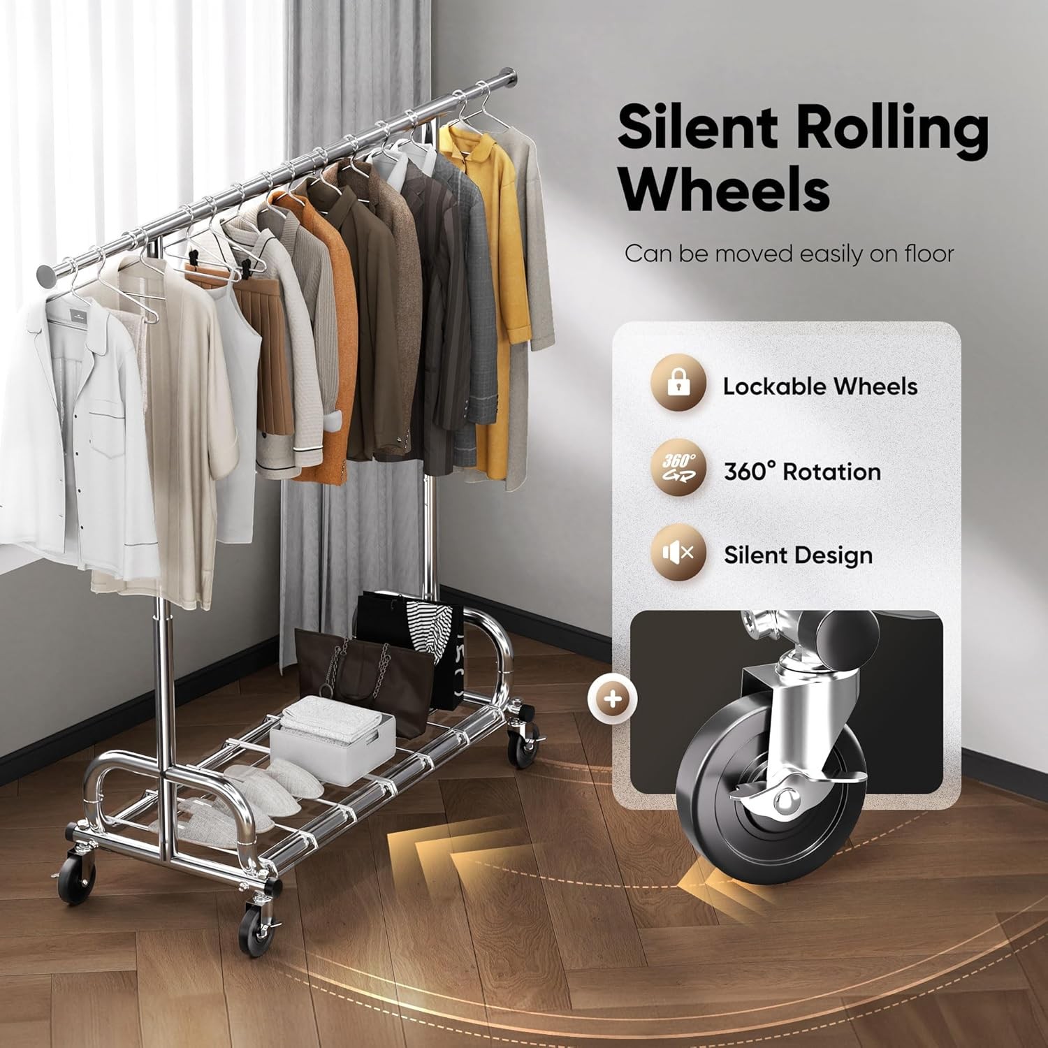 HOKEEPER Clothing Racks Heavy Duty Clothes Rack Adjustable Garment Rack S009