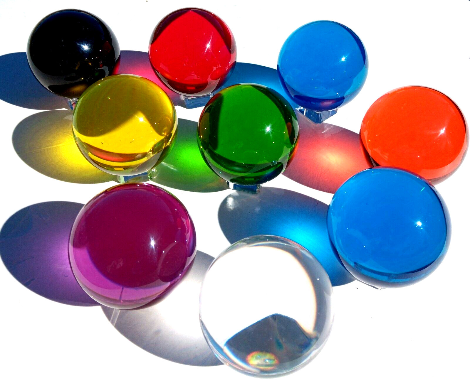 Acrylic Contact Juggling Balls 70mm - Multi/Single Ball Performance - 10 Colors!