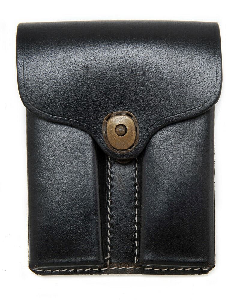 Black Leather .45 Double Magazine Pouch