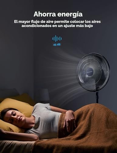 PELONIS Oscillating Pedestal Fan 16 Inch Adjustable Height Portable Black