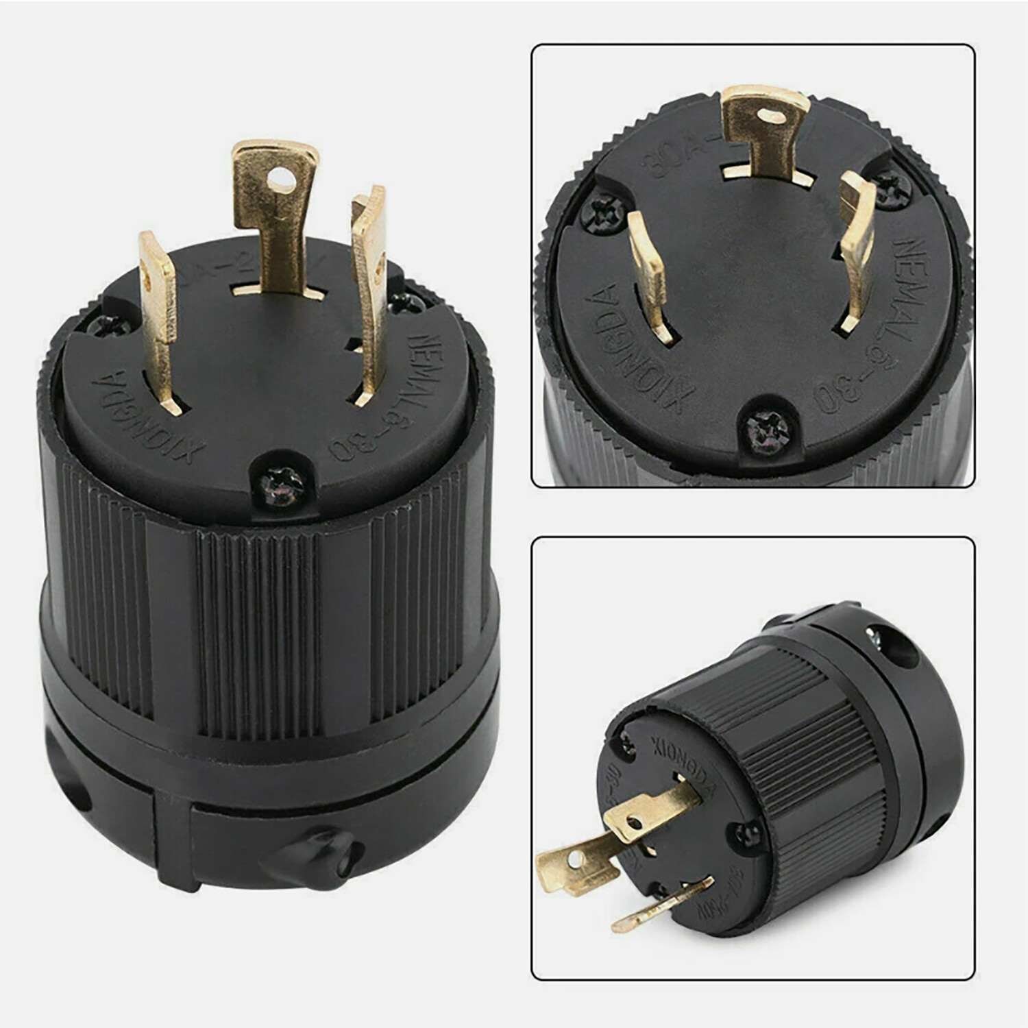 10* For Nema L6-30P L6-30R YGA017 KIT 30A 250V Male Female Twist Lock 3Wire Plug
