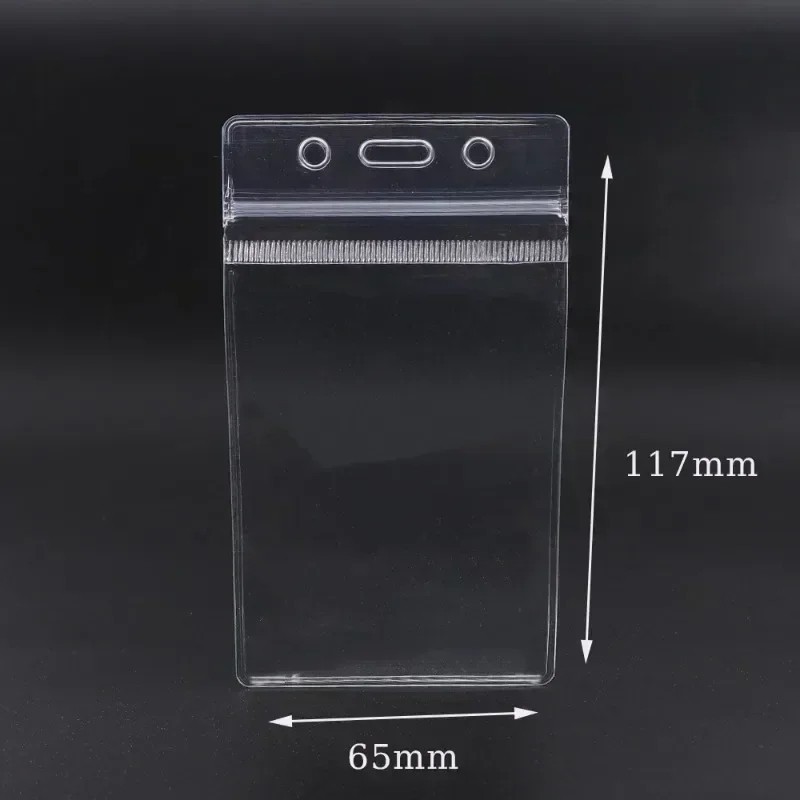 10pc ID Card Badge Holder Vertical Clear Reusable Soft Waterproof Office ID Case