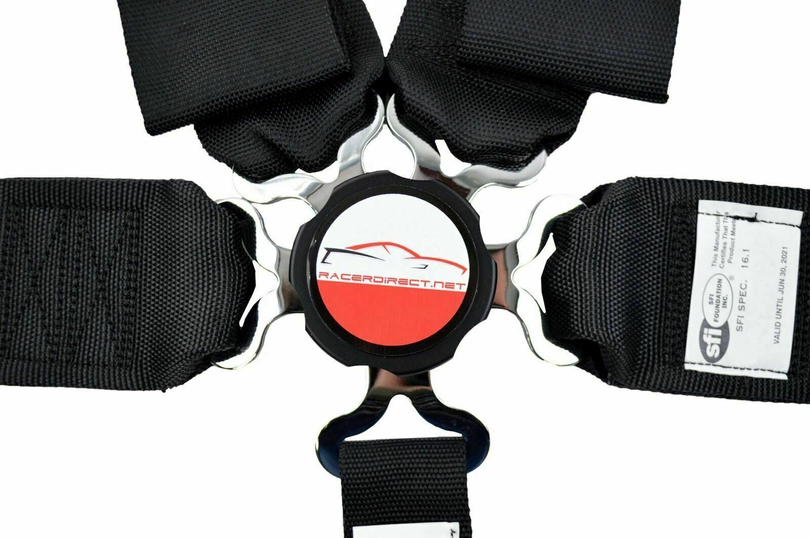 RACERDIRECT DRAGSTER RACING HARNESS SEAT BELT ALL WRAP SFI 16.1 BLACK