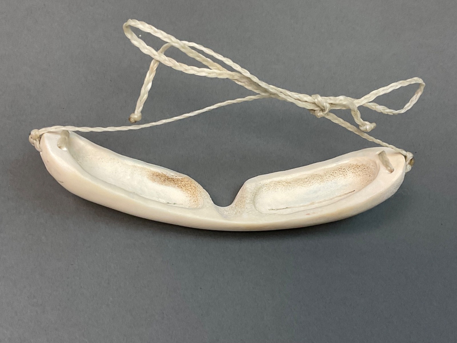 Vtg. Eskimo Snow Goggles Hand Carved Alaskan Canada Inuit Caribou Antler