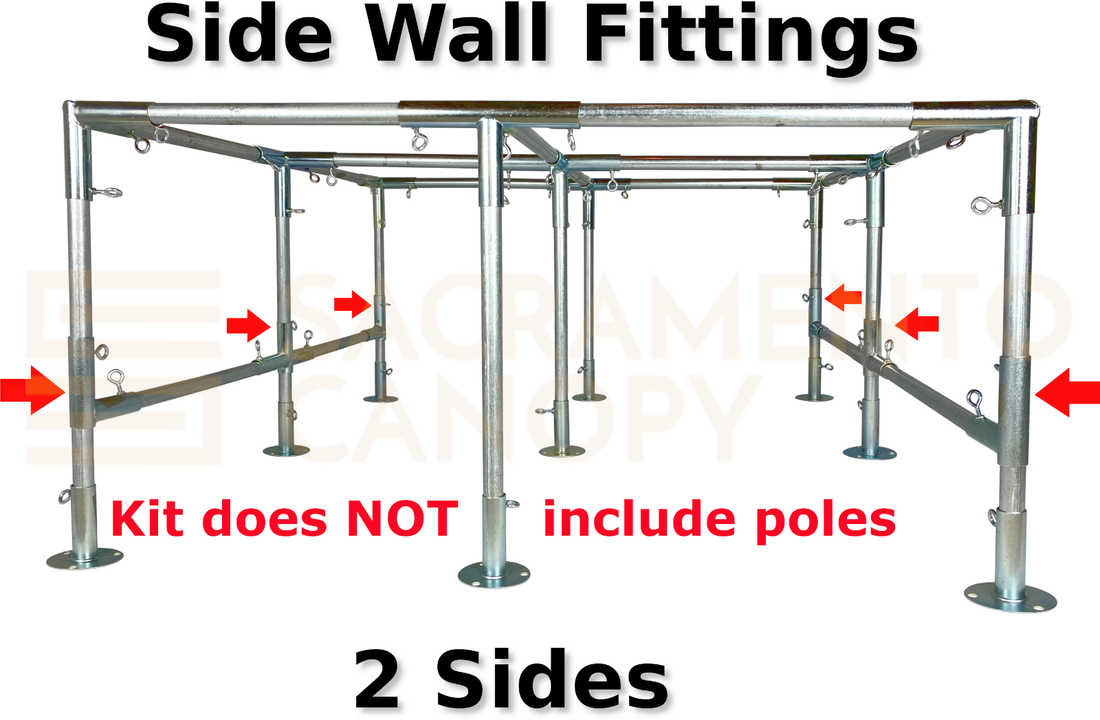 20' Wide Flat Roof Canopy Fittings Kits, DIY Metal 1" EMT Carport Frame Parts