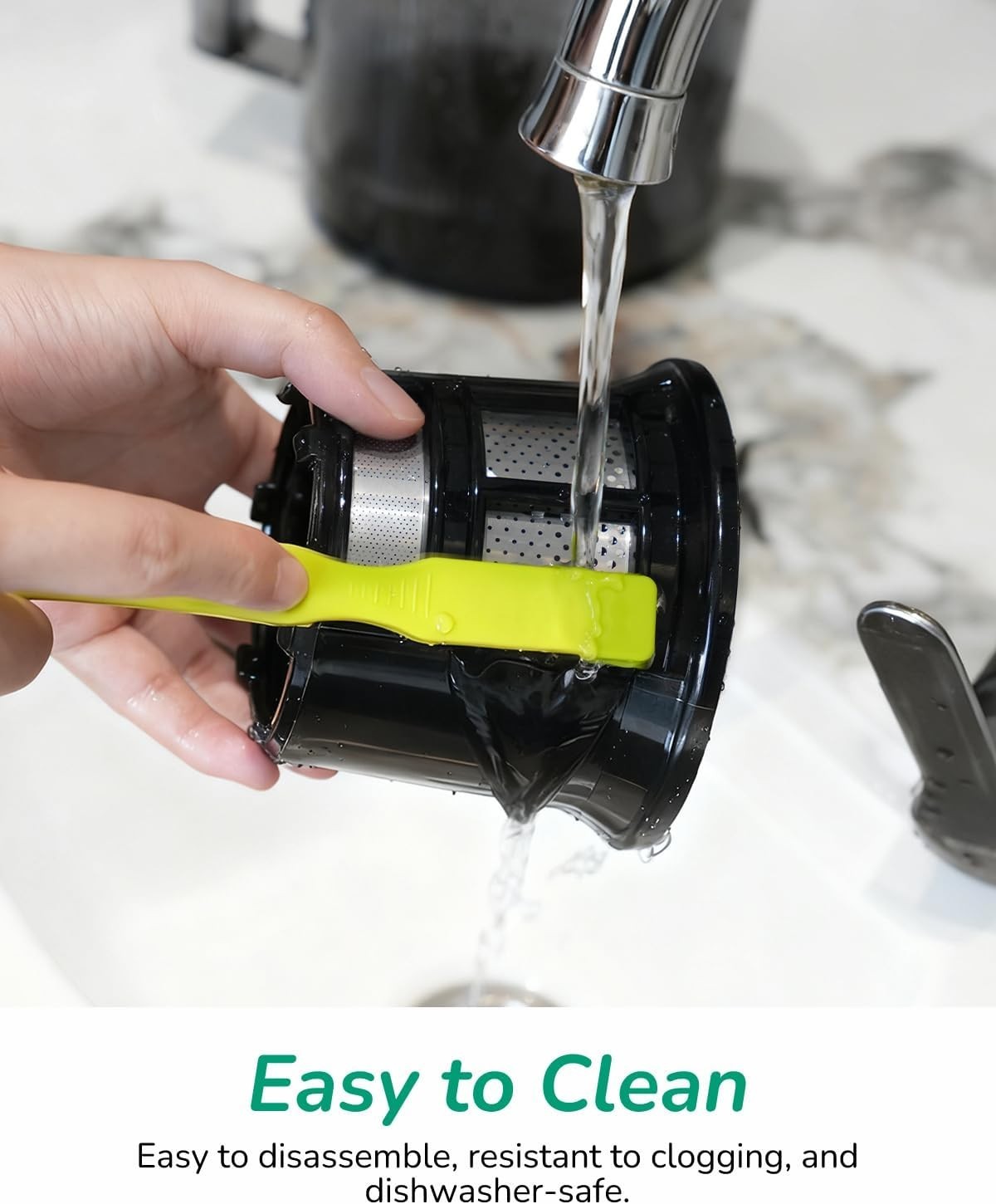 Canoly C09 Cold Press Juicer, 6" Extra Wide Feed Chute, 3-IN-1 Strainers (Juice