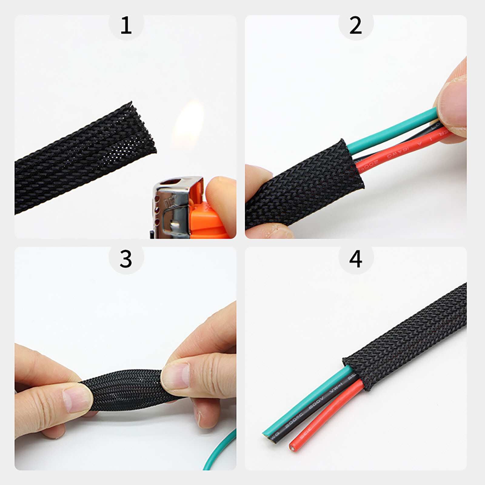 3 mm - 10 mm Width PET Nylon Braided Sleeve Tube  Car Audio Cable Wire Sleeving