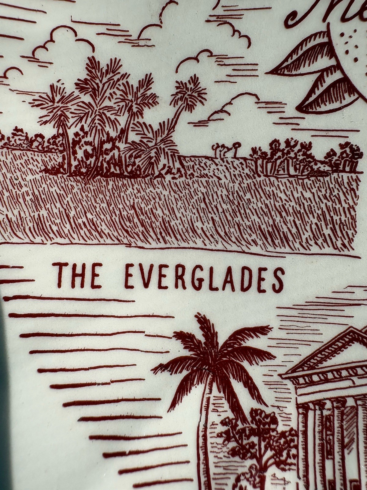 VTG Florida Souvenir Plate Sunshine State Transfer Ware Scallop Edge Kitsch Wall