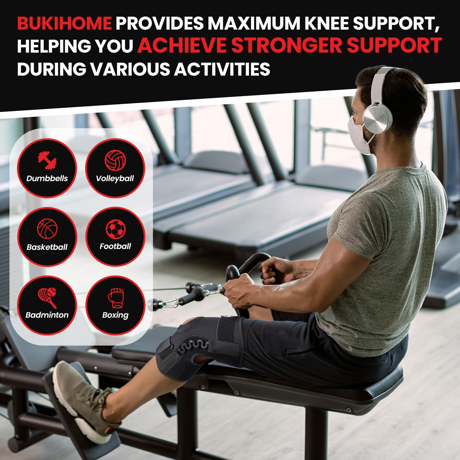 XLarge Knee Brace Side Stabilizer Adjustable Compression Meniscus Tear ACL