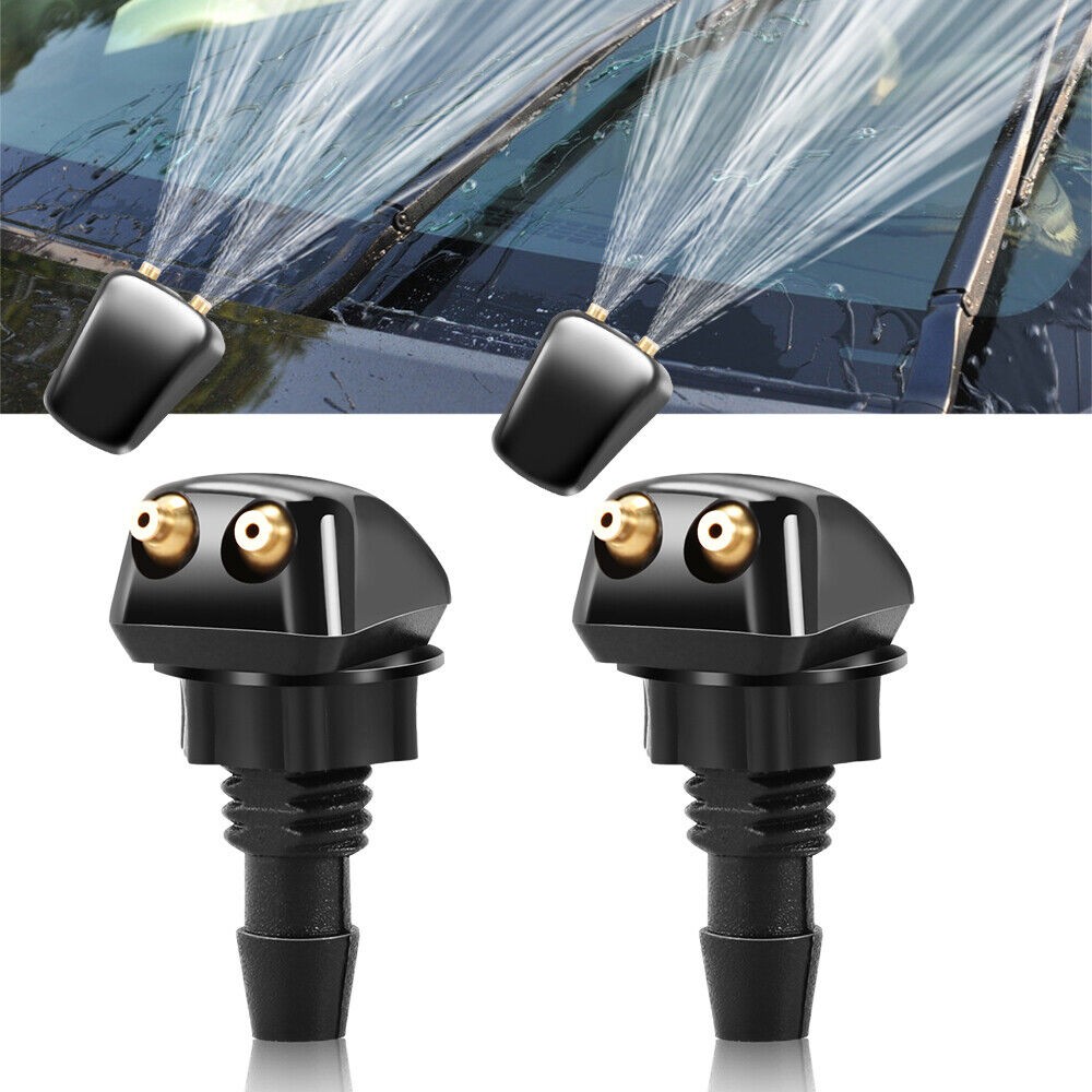 2xCar Windshield Wiper Washer Squirter Nozzle Spray Jet Kit Fluid Hose Universal