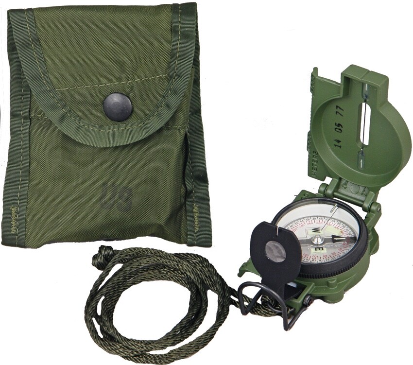 Cammenga Model 3H Tritium Lensatic Compass Olive Drab US Military Issue Pouch