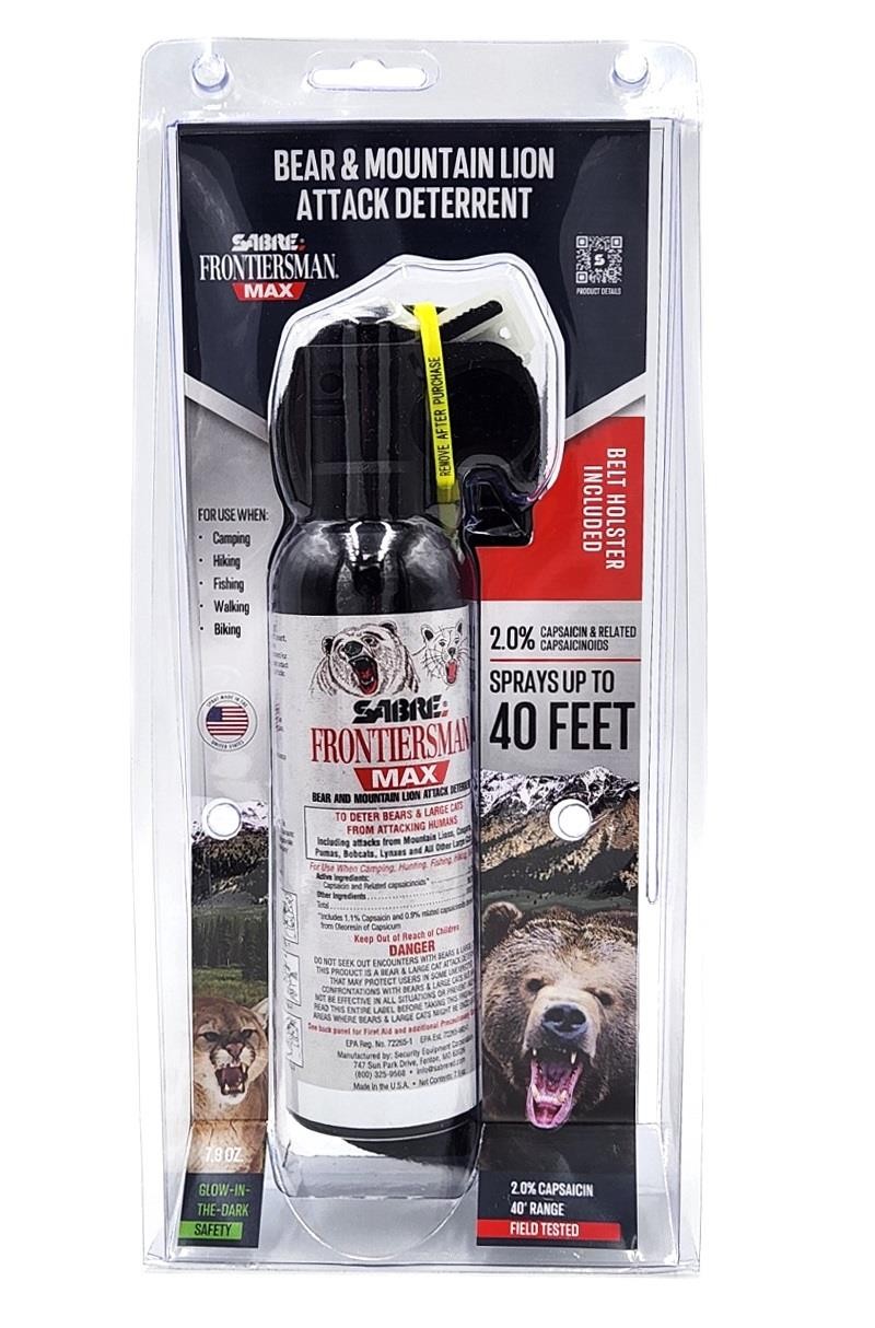 New Sabre Frontiersman Max 7.9 oz. Bear & Mountain Lion Spray (EXP: 02/29)