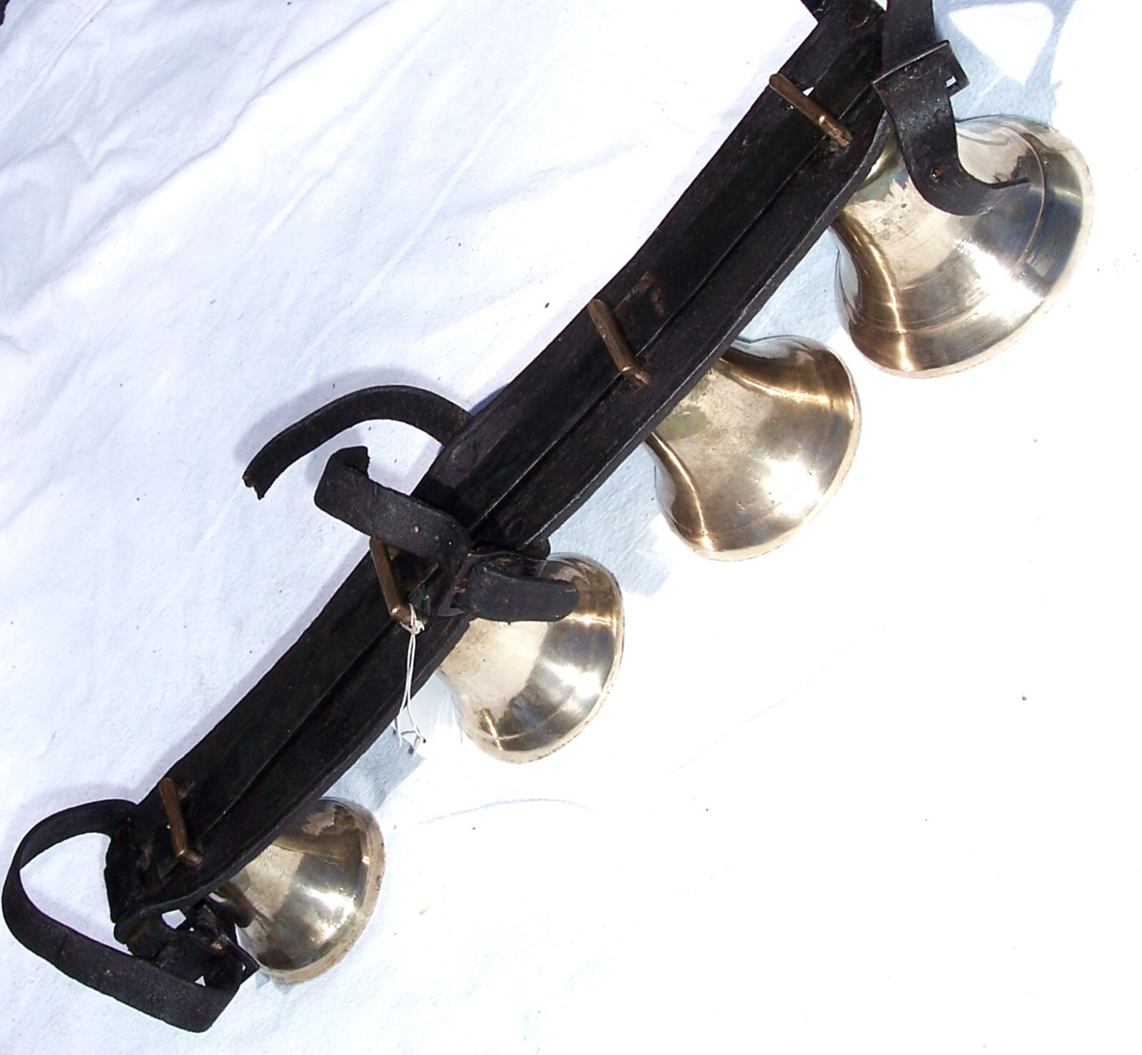 Antique Shaft Sleigh Four Bells Horse Driving Harness Carriage #9