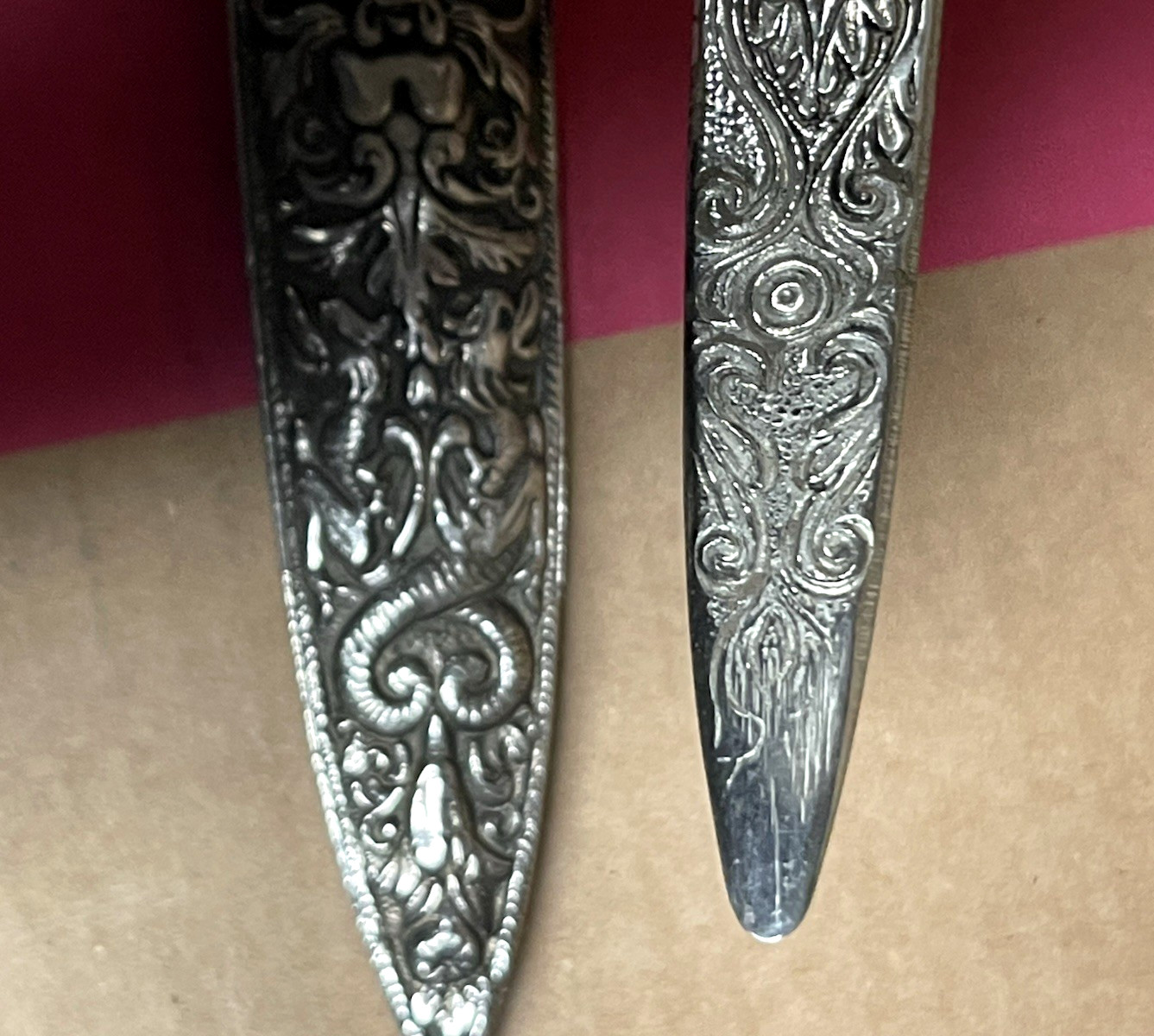 SILVER DAGGER REPLICA 19TH CENTURY GROTESQUE ARABESQUE HANS HOLBEIN ITALY