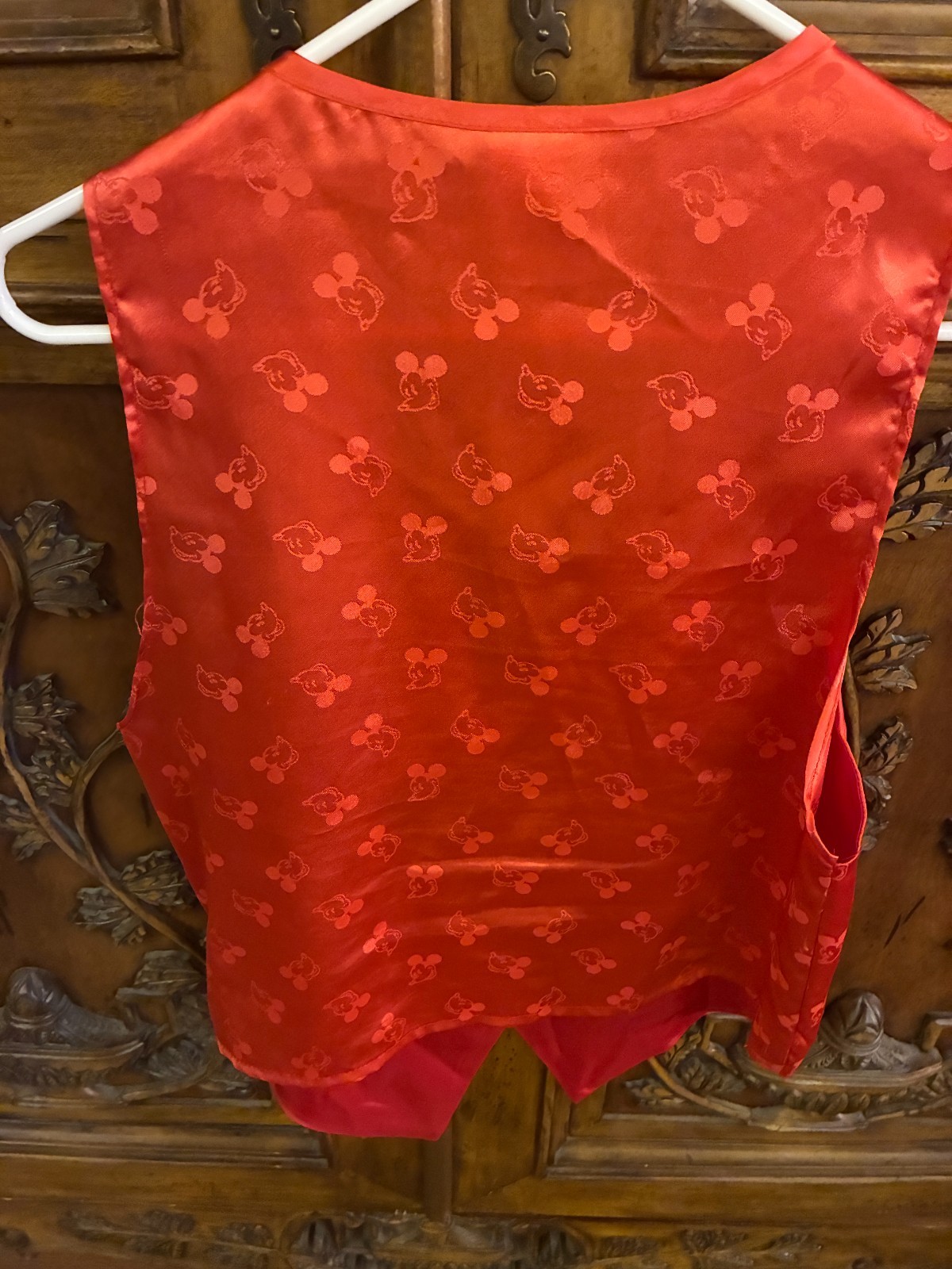 90s Mickey Mouse Vest Size S/M Disney Retro Mickey & Co Vintage Red Satin