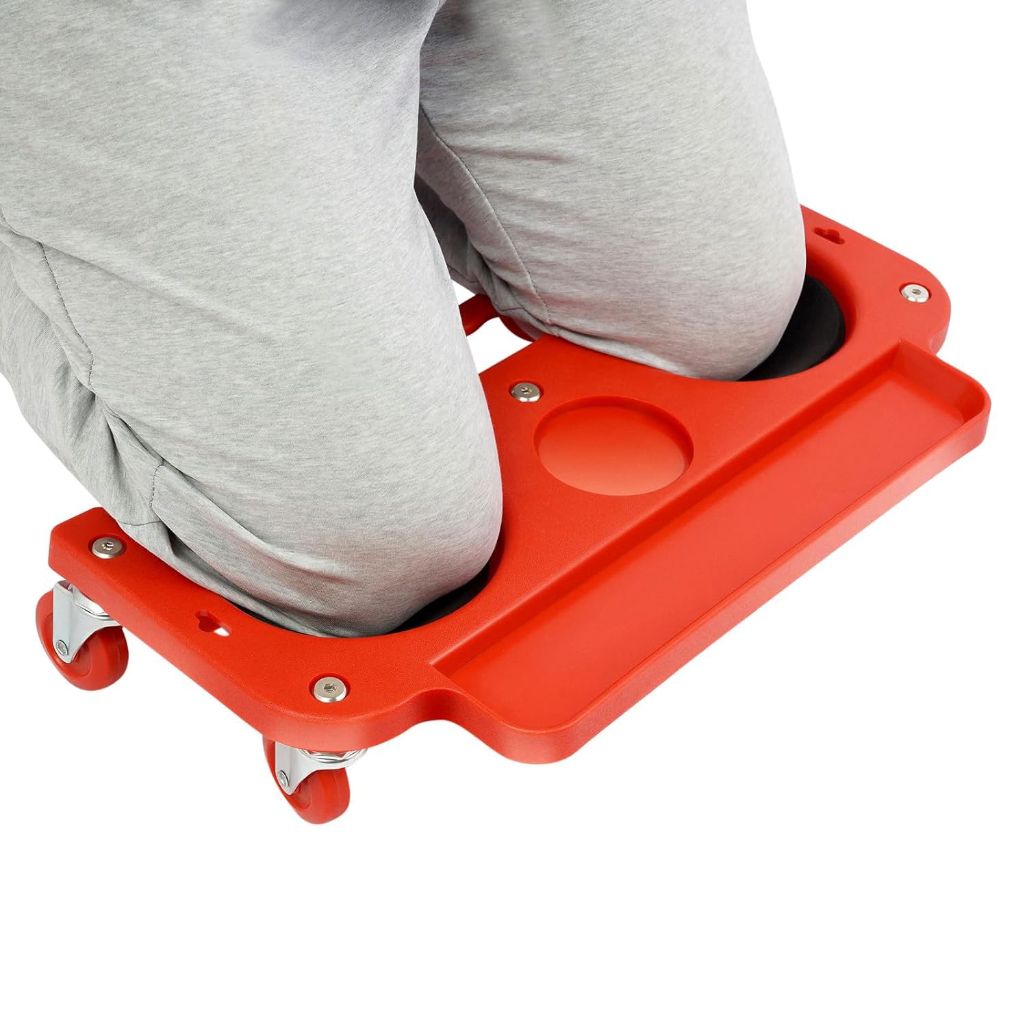 Padded Rolling Knee Creeper with 5 Swivel Castors Magnetic Equipped Tray Comfort
