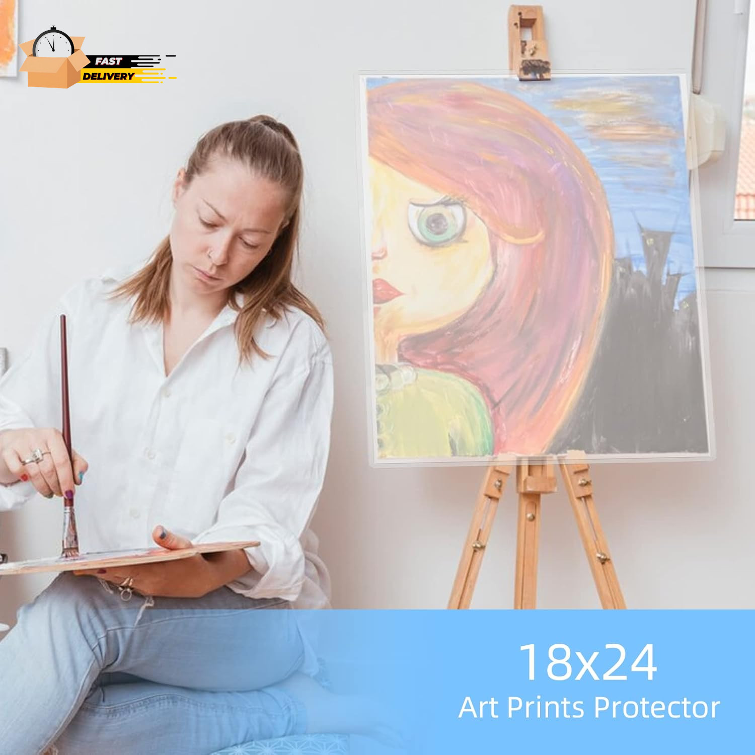 5 Pack 18X24 Poster Protector Clear Rigid Print Protectors Heavy Duty Top Loade